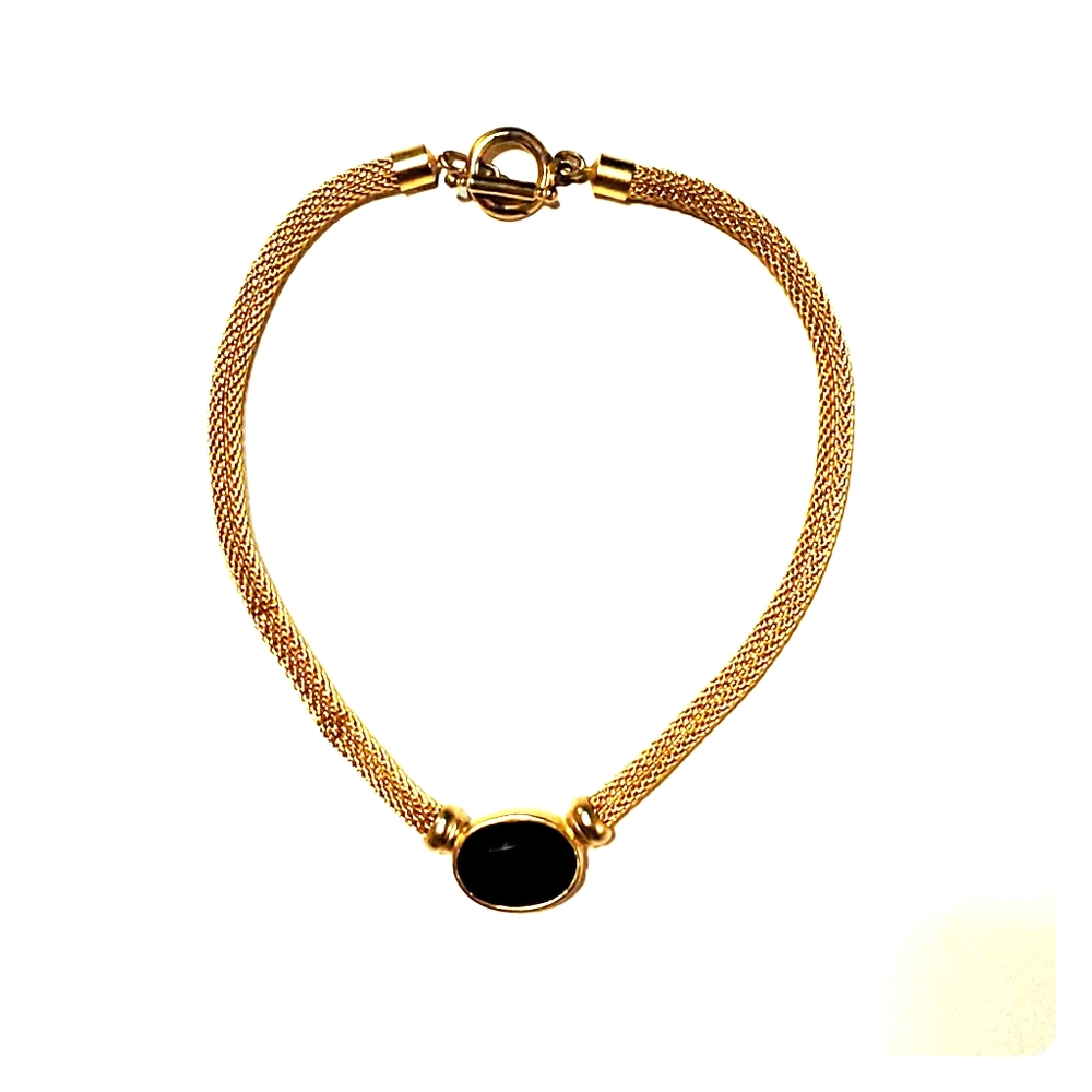 Carlisle Gold Necklace with Blue Gemstone